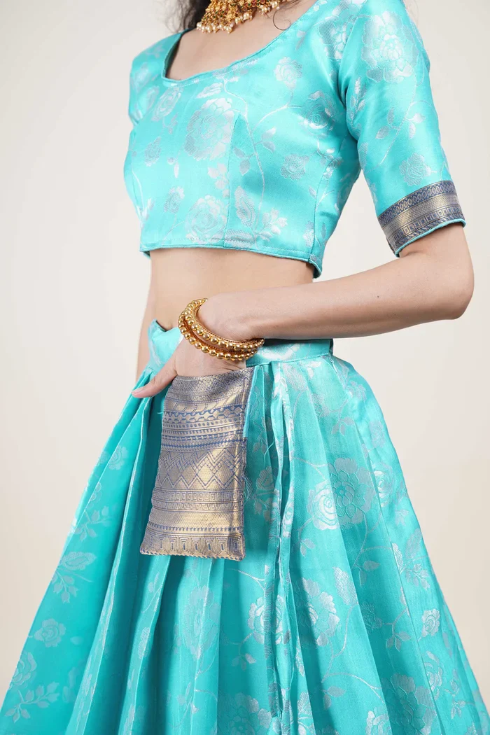 South Indian Festival Traditional Half Saree Chhavi - Image 47