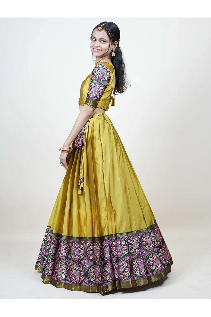 South Indian Festival Traditional Half Saree GolGolPAttu - Image 3