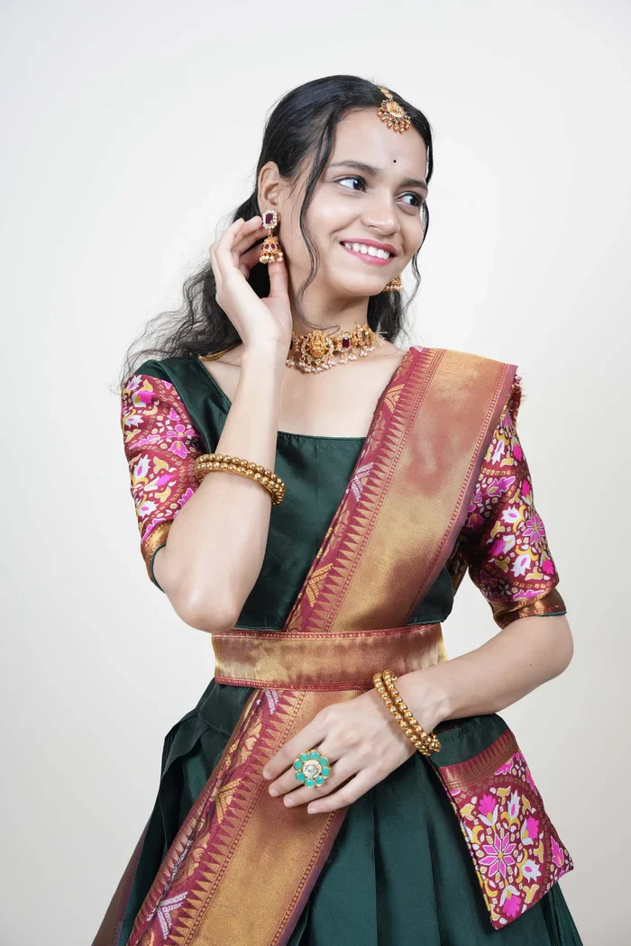 South Indian Festival Traditional Half Saree GolGolPAttu - Image 32