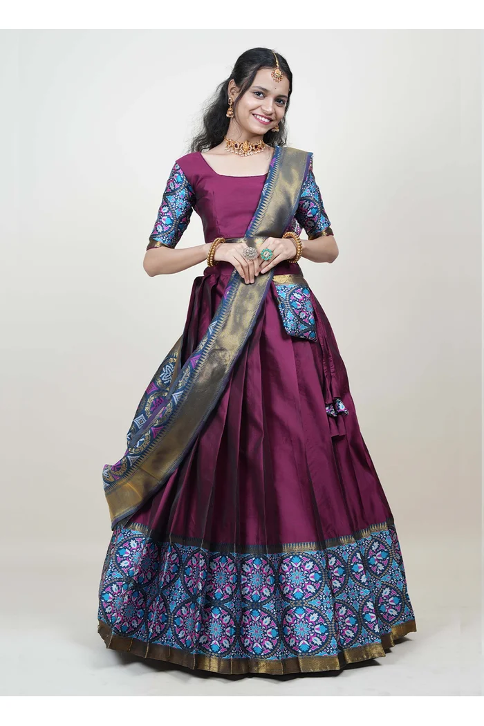 South Indian Festival Traditional Half Saree GolGolPAttu - Image 35