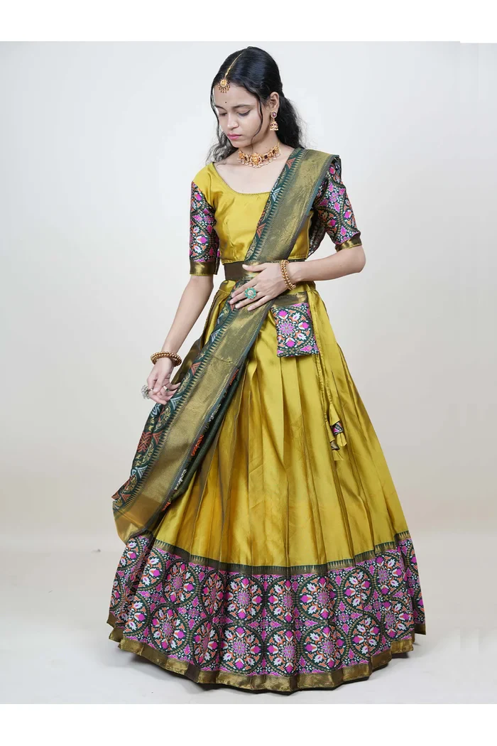 South Indian Festival Traditional Half Saree GolGolPAttu - Image 5