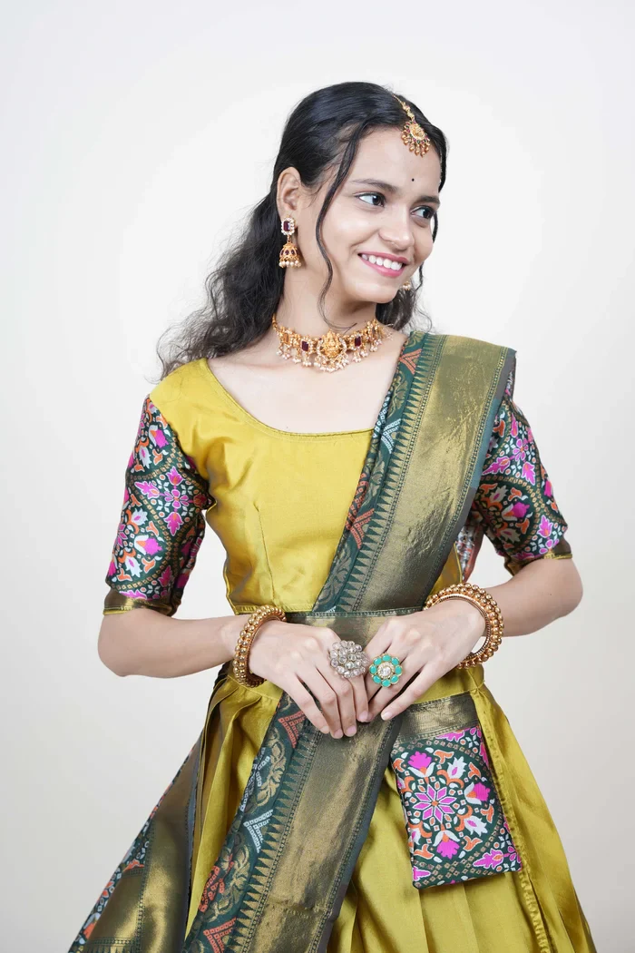 South Indian Festival Traditional Half Saree GolGolPAttu - Image 7