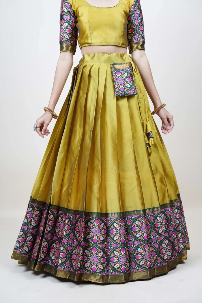 South Indian Festival Traditional Half Saree GolGolPAttu - Image 9