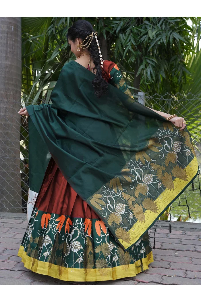 South Indian Festival Traditional Half Saree HansPAttu - Image 12