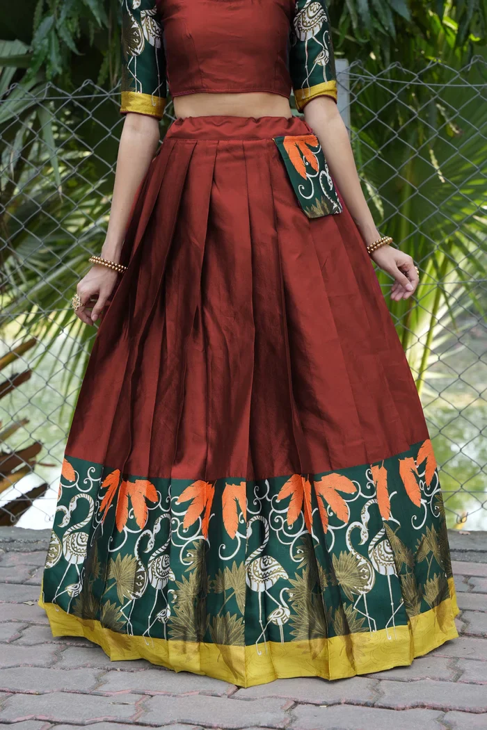 South Indian Festival Traditional Half Saree HansPAttu - Image 16