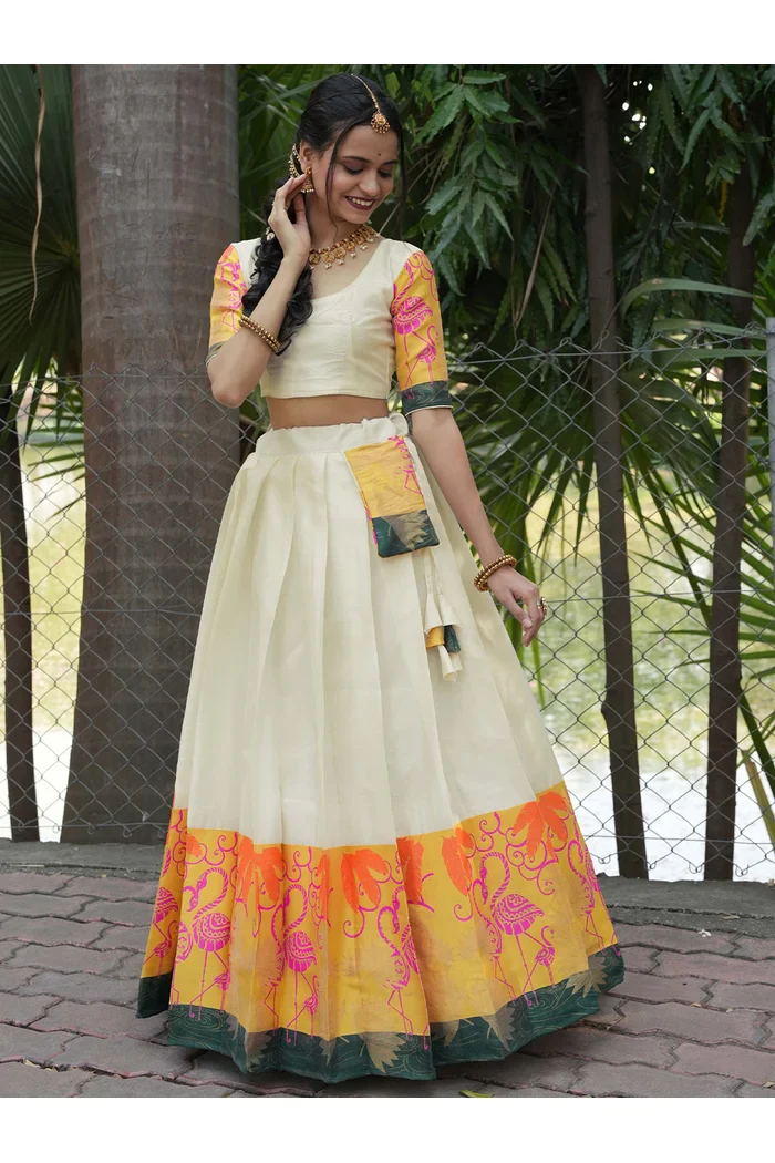 South Indian Festival Traditional Half Saree HansPAttu - Image 21