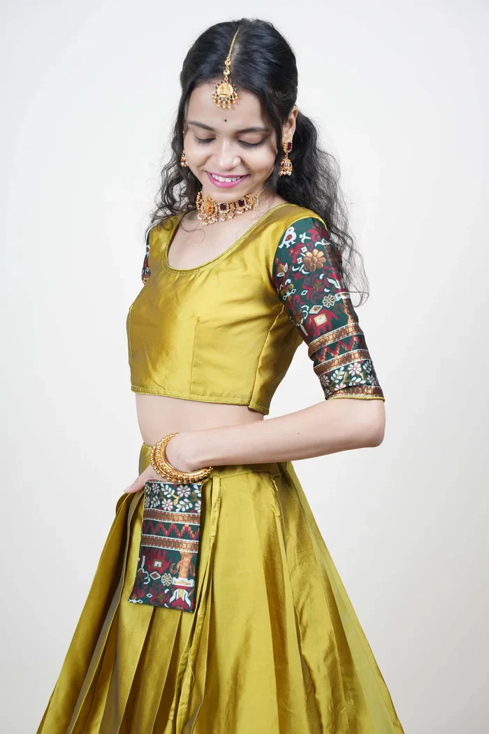 South Indian Festival Traditional Half Saree Jagvi - Image 16
