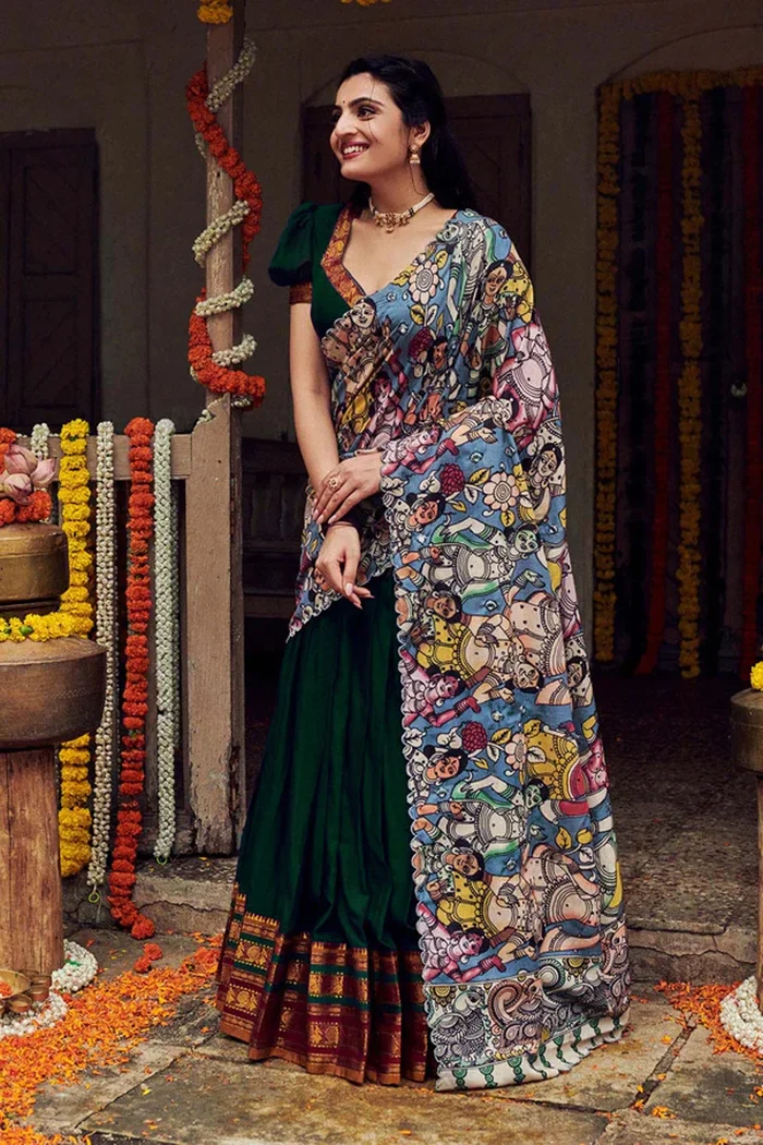South Indian Festival Traditional Half Saree Jugnoo - Image 15