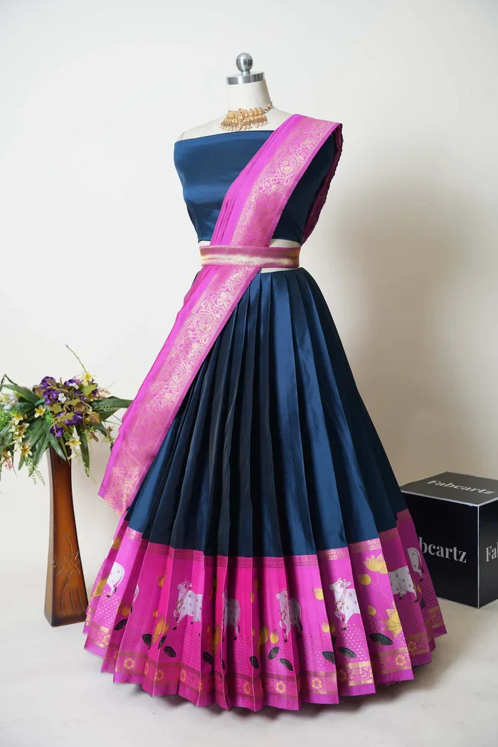 South Indian Festival Traditional Half Saree KaamDhenu - Image 11