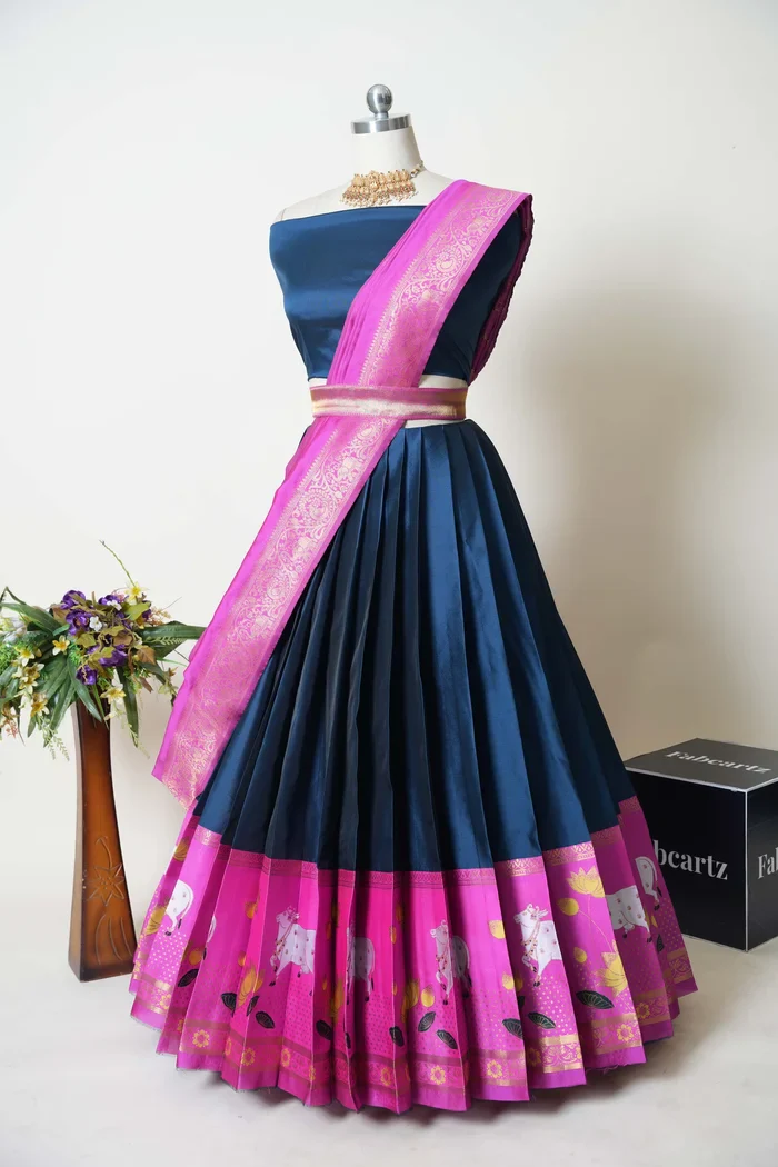 South Indian Festival Traditional Half Saree KaamDhenu - Image 12