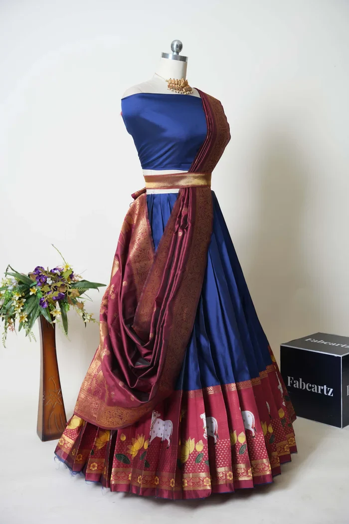 South Indian Festival Traditional Half Saree KaamDhenu - Image 14