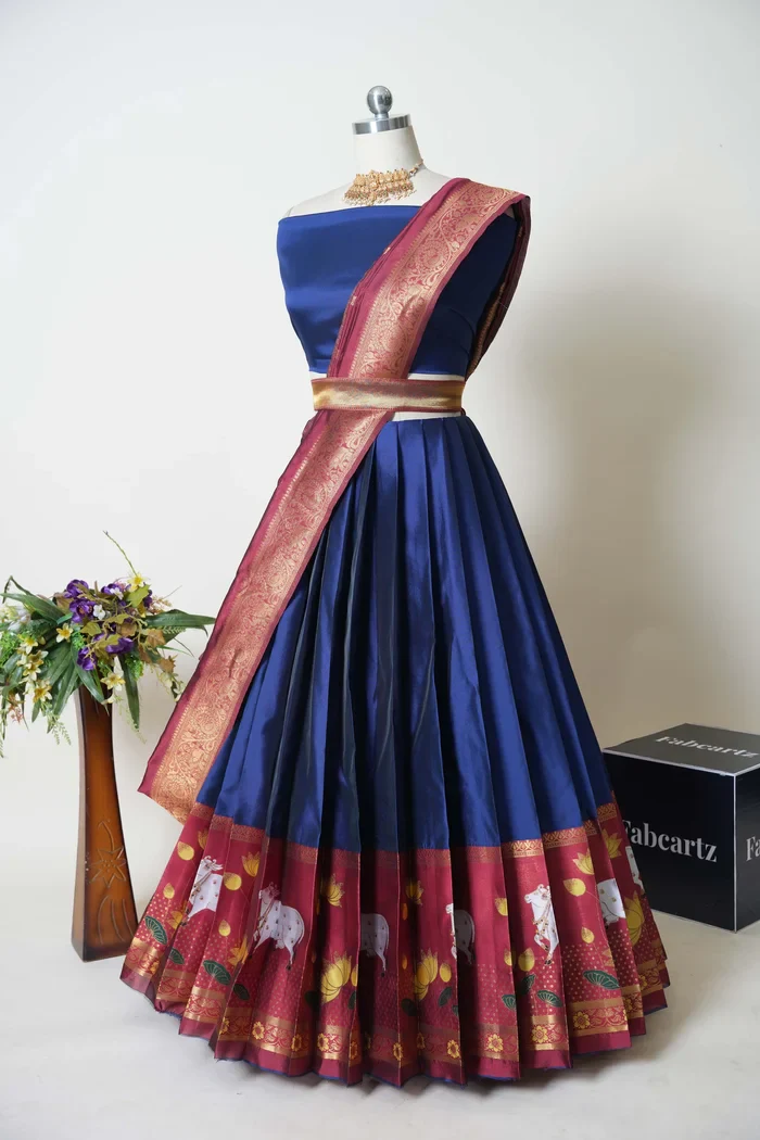 South Indian Festival Traditional Half Saree KaamDhenu - Image 15