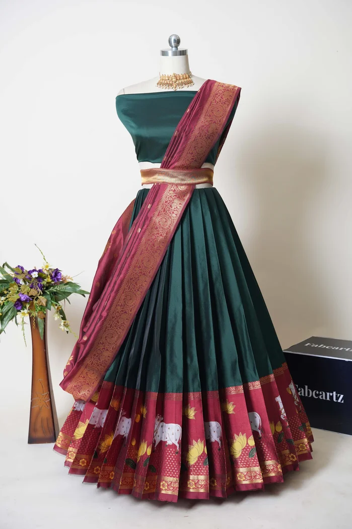 South Indian Festival Traditional Half Saree KaamDhenu - Image 16