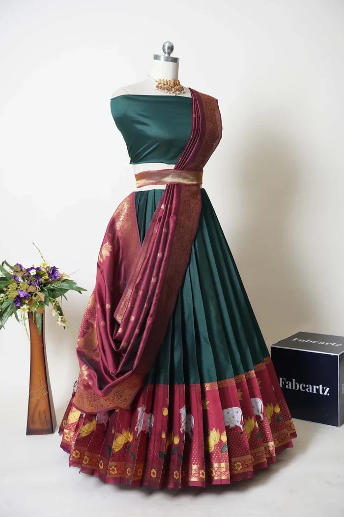 South Indian Festival Traditional Half Saree KaamDhenu - Image 17