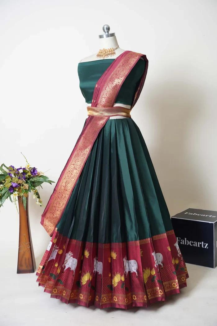 South Indian Festival Traditional Half Saree KaamDhenu - Image 18