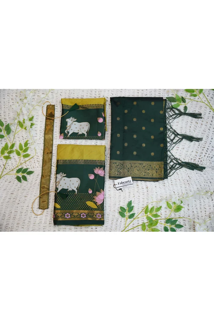 South Indian Festival Traditional Half Saree KaamDhenu - Image 19