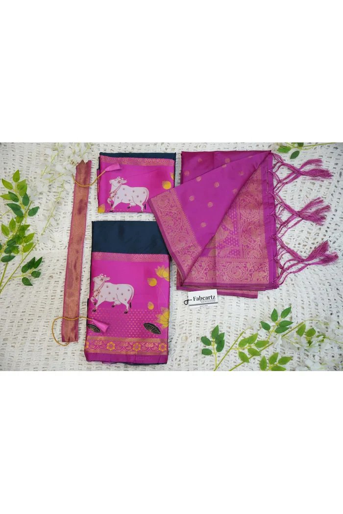 South Indian Festival Traditional Half Saree KaamDhenu - Image 30