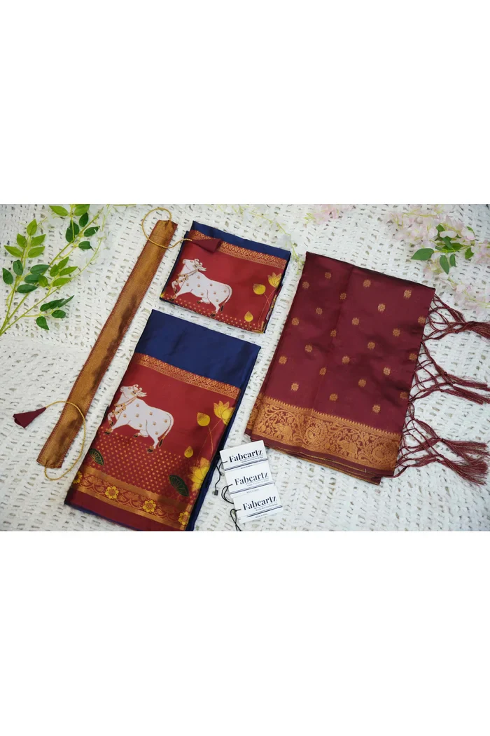 South Indian Festival Traditional Half Saree KaamDhenu - Image 34