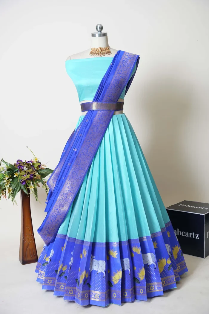 South Indian Festival Traditional Half Saree KaamDhenu - Image 8