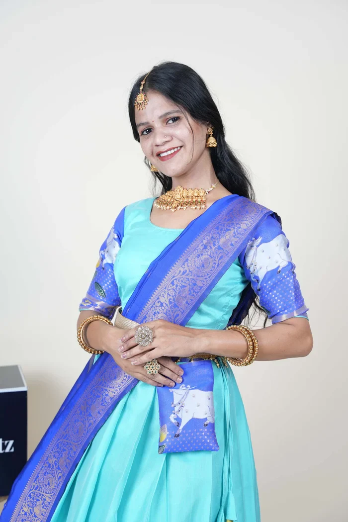 South Indian Festival Traditional Half Saree KaamDhenu - Image 15