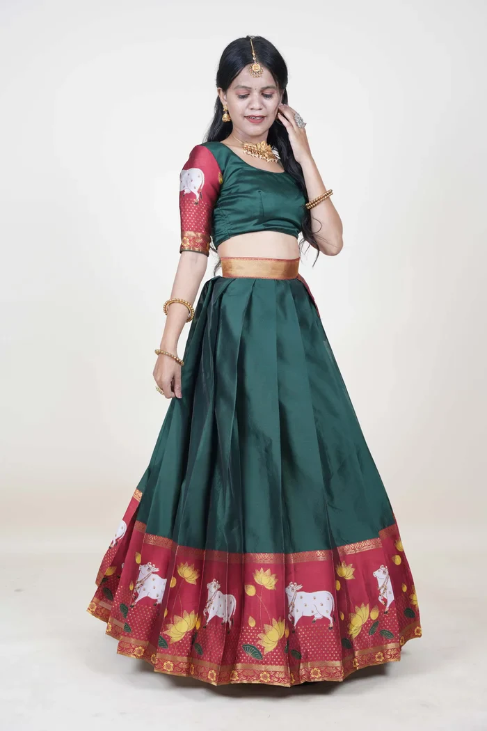 South Indian Festival Traditional Half Saree KaamDhenu - Image 37