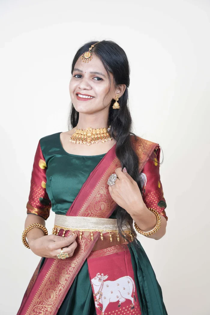 South Indian Festival Traditional Half Saree KaamDhenu - Image 38