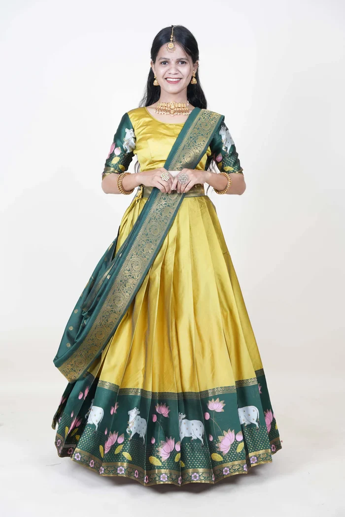 South Indian Festival Traditional Half Saree KaamDhenu - Image 40