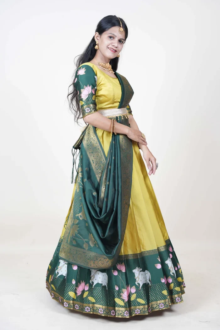 South Indian Festival Traditional Half Saree KaamDhenu - Image 5