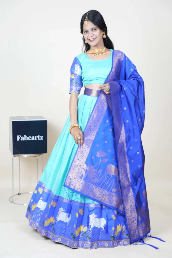 South Indian Festival Traditional Half Saree KaamDhenu - Image 50