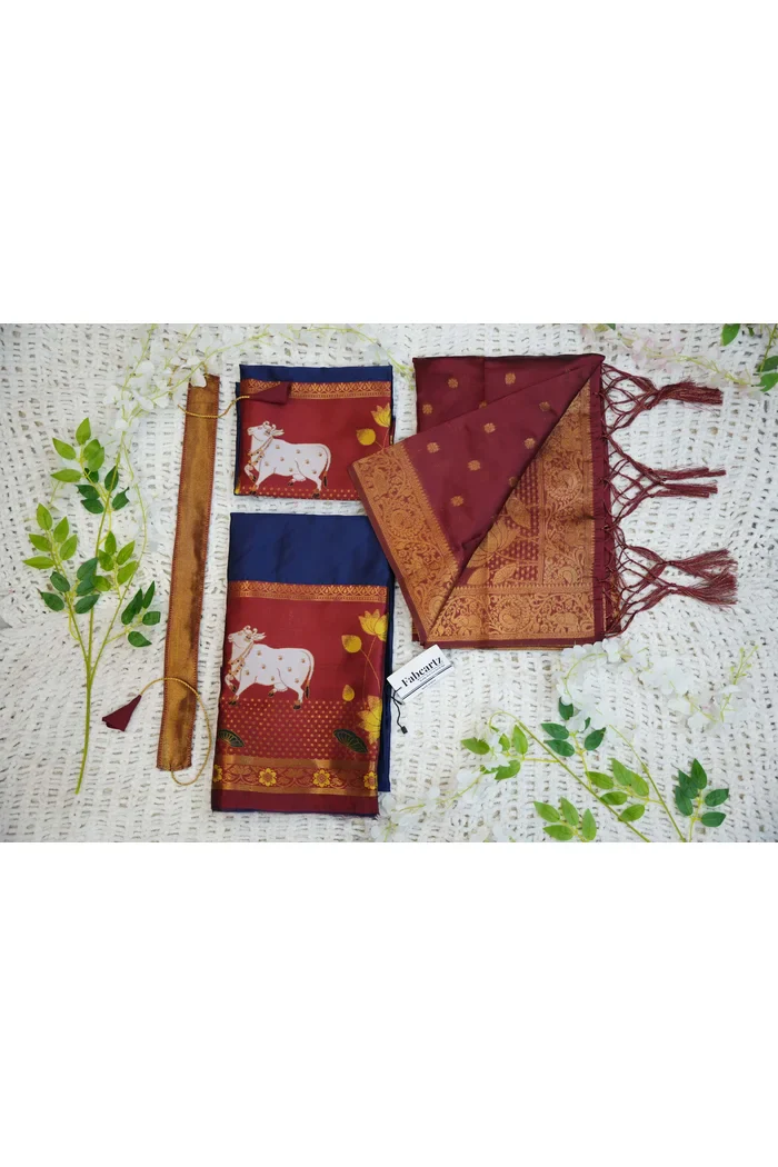 South Indian Festival Traditional Half Saree KaamDhenu - Image 95