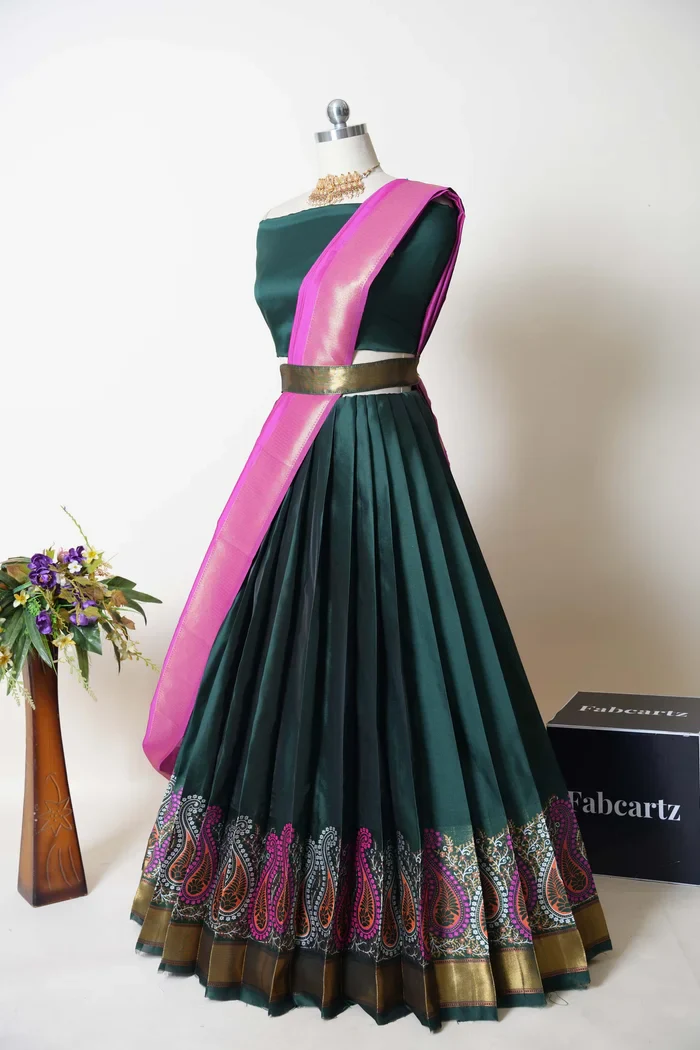South Indian Festival Traditional Half Saree Parvati - Image 12
