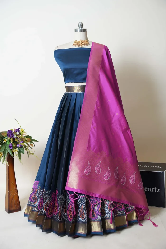 South Indian Festival Traditional Half Saree Parvati - Image 14