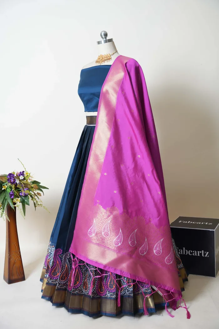 South Indian Festival Traditional Half Saree Parvati - Image 16