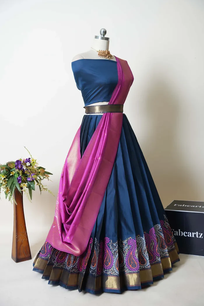 South Indian Festival Traditional Half Saree Parvati - Image 17