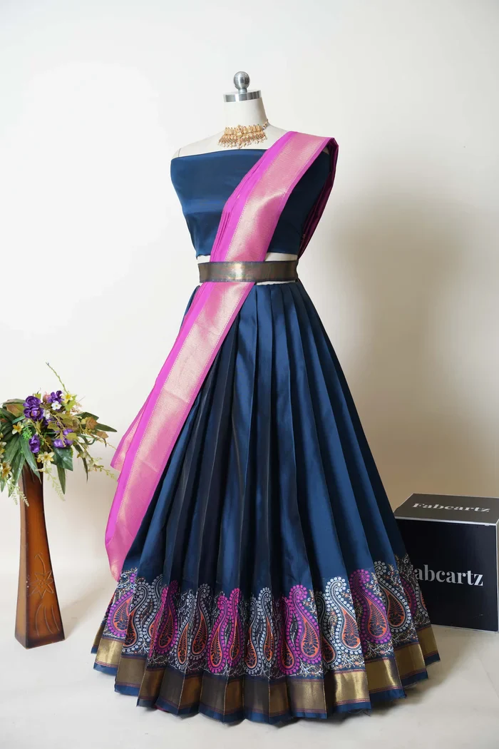 South Indian Festival Traditional Half Saree Parvati - Image 18