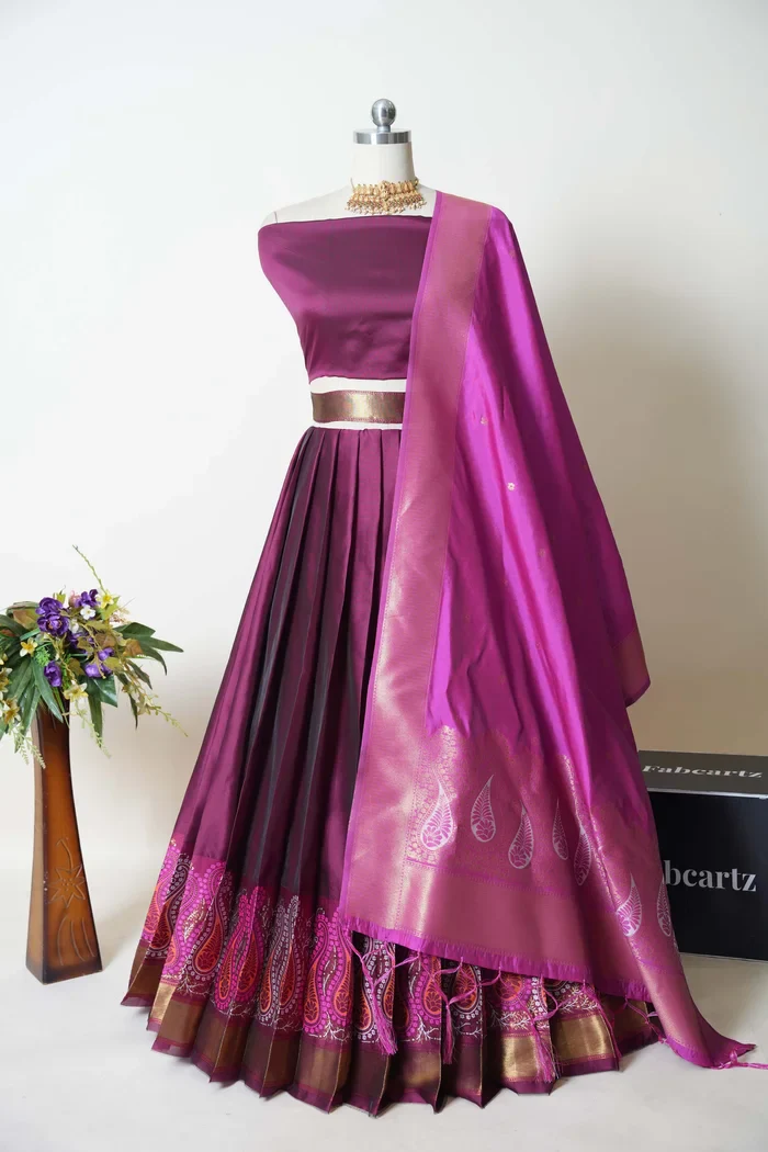 South Indian Festival Traditional Half Saree Parvati - Image 20