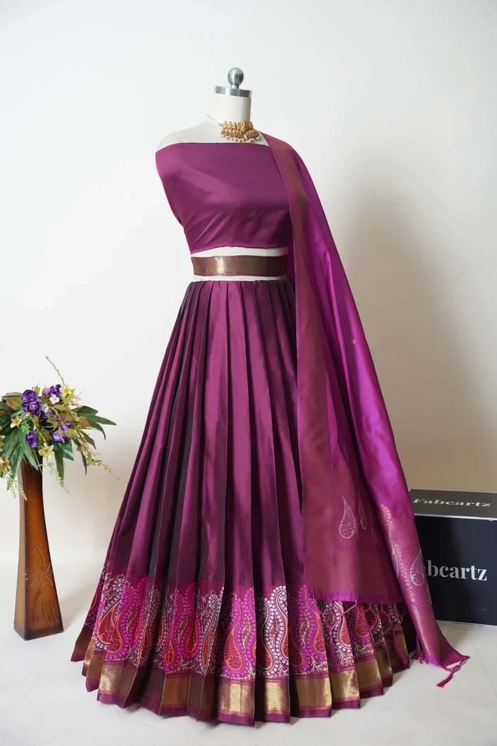 South Indian Festival Traditional Half Saree Parvati - Image 21