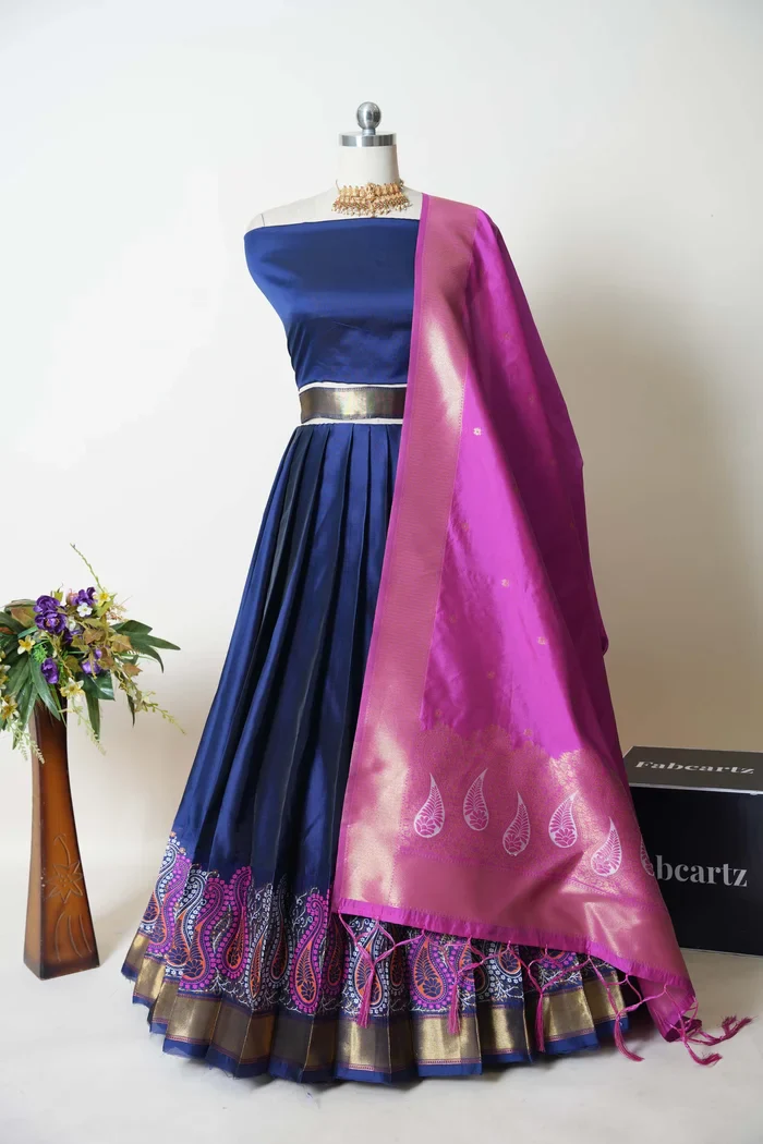South Indian Festival Traditional Half Saree Parvati - Image 26