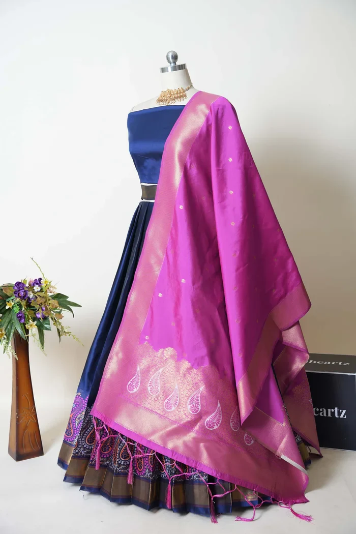 South Indian Festival Traditional Half Saree Parvati - Image 28