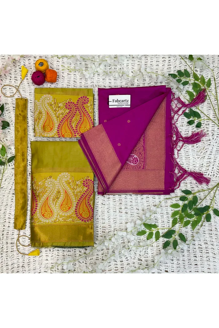 South Indian Festival Traditional Half Saree Parvati - Image 31