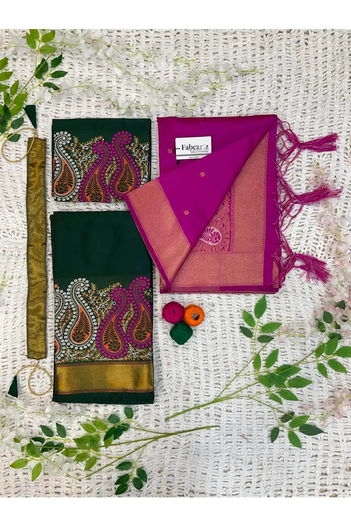 South Indian Festival Traditional Half Saree Parvati - Image 35