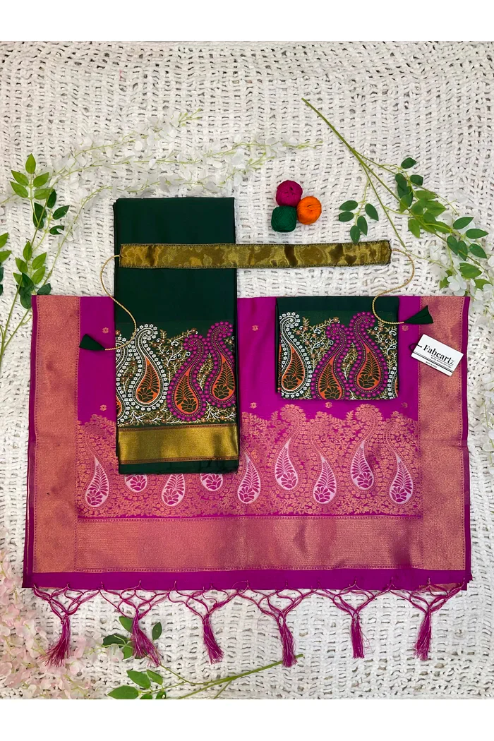 South Indian Festival Traditional Half Saree Parvati - Image 37