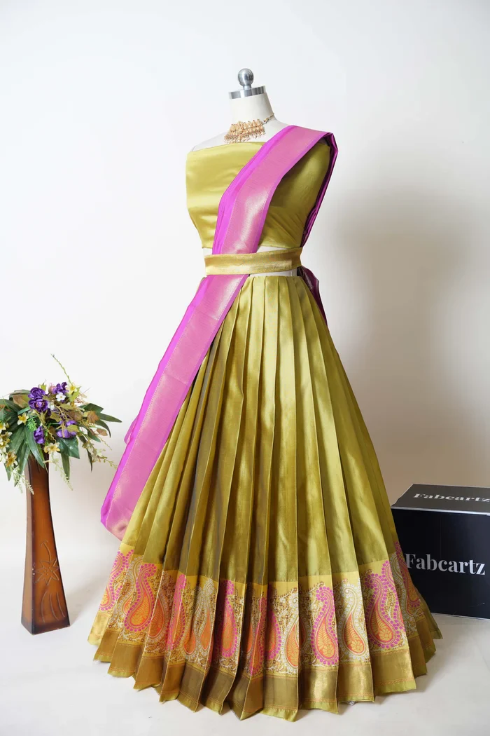 South Indian Festival Traditional Half Saree Parvati - Image 6