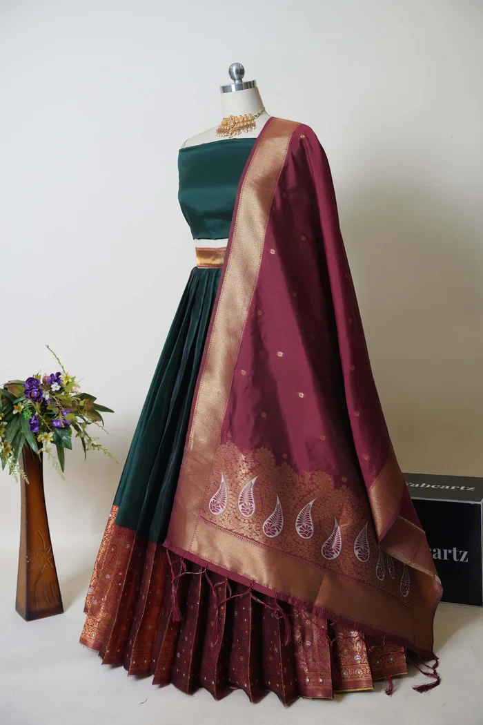 South Indian Festival Traditional Half Saree Sarojini - Image 10