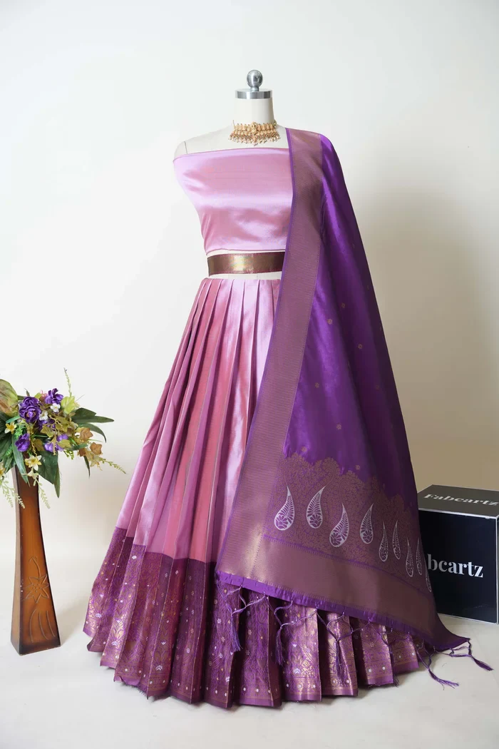 South Indian Festival Traditional Half Saree Sarojini - Image 3