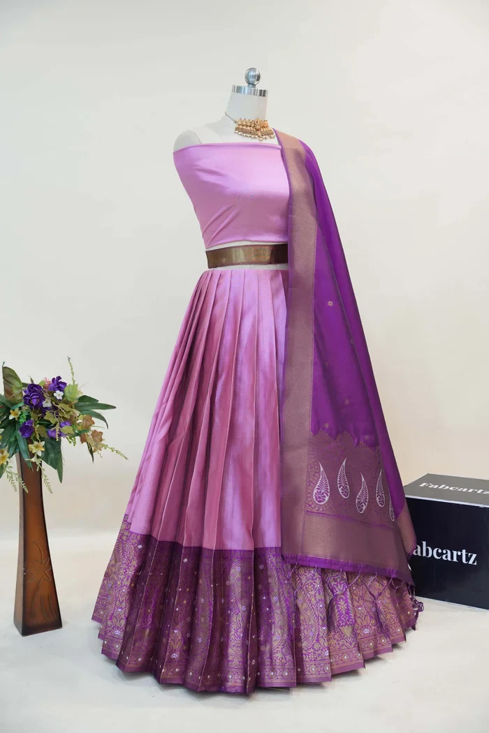South Indian Festival Traditional Half Saree Sarojini - Image 4