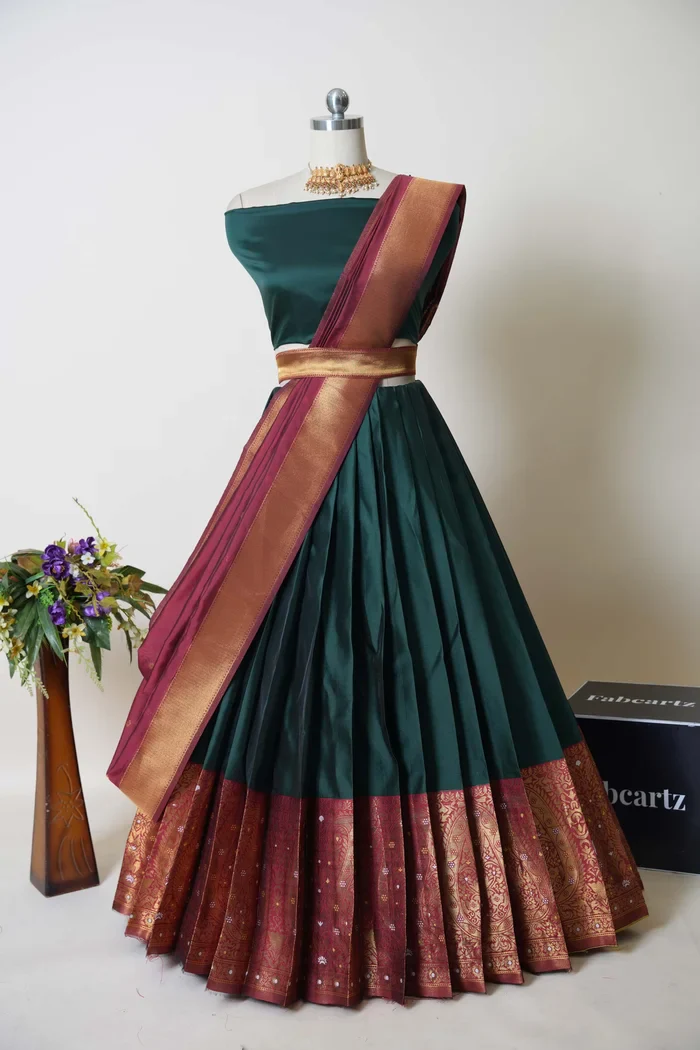 South Indian Festival Traditional Half Saree Sarojini - Image 7
