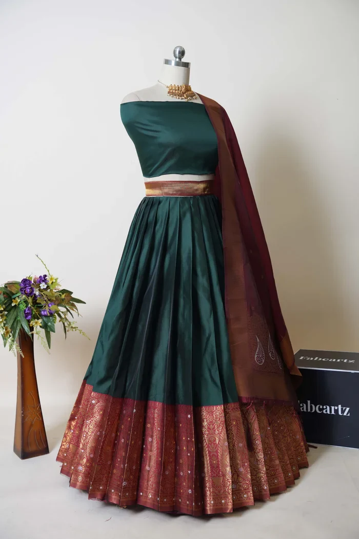 South Indian Festival Traditional Half Saree Sarojini - Image 9