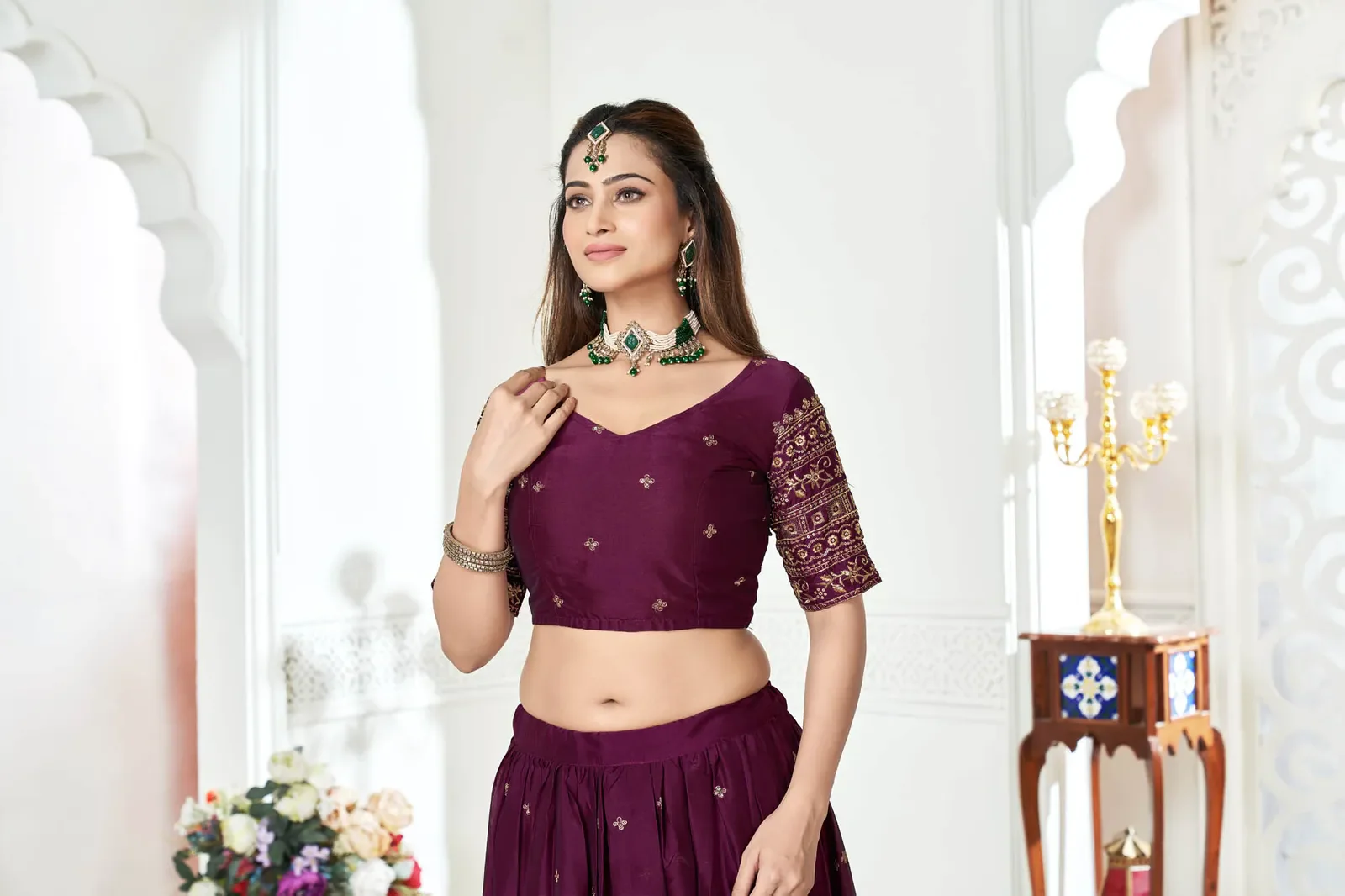 Women's Embroidered Shimmer Lehenga Choli with Sequins Work Nisarg HaldiRango - Image 19