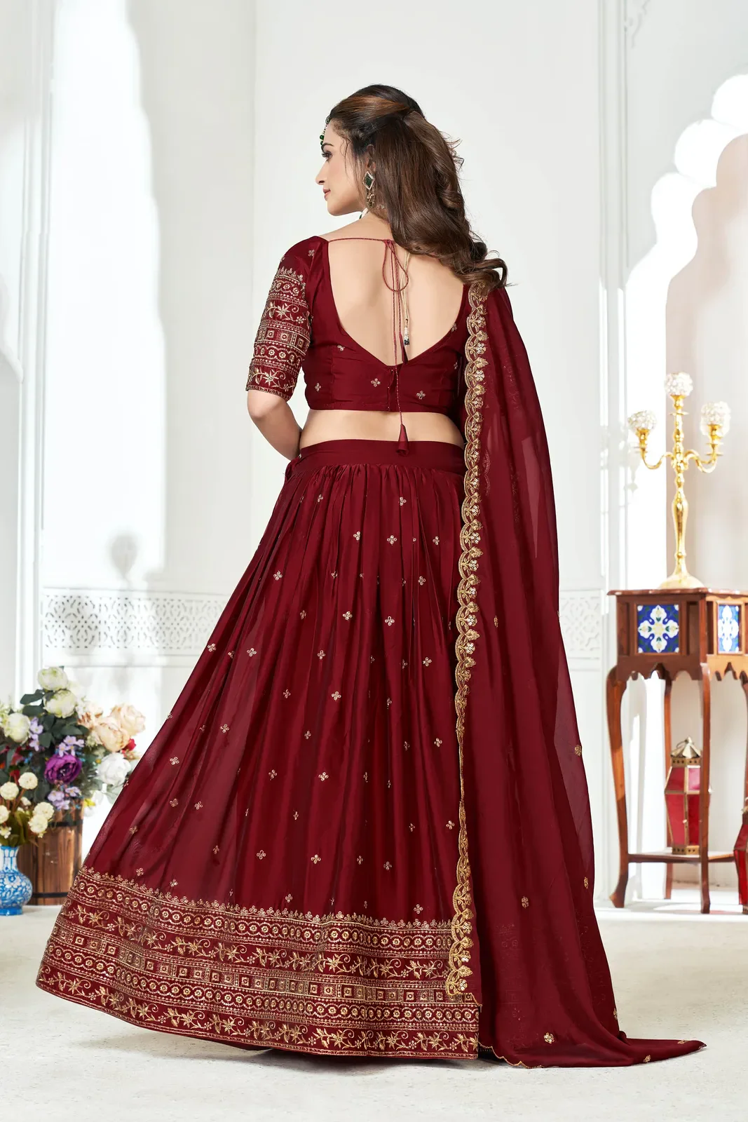 Women's Embroidered Shimmer Lehenga Choli with Sequins Work Nisarg HaldiRango - Image 2